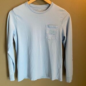 Vineyard Vines Blue Long Sleeve Tee Classic Crew, Boys L